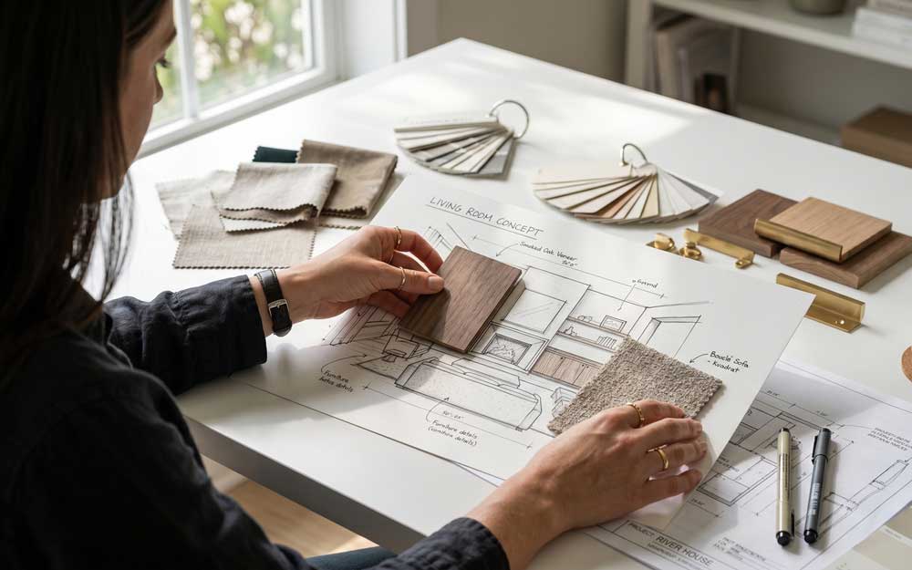 Proyecto de diseño de interiores de AZL en una vivienda de A Coruña