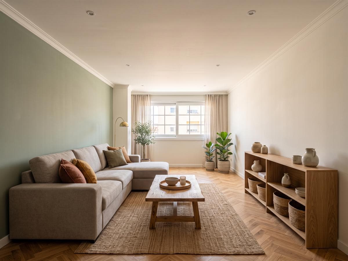 Salón diseñado y ejecutado por AZL en una vivienda de Ferrol