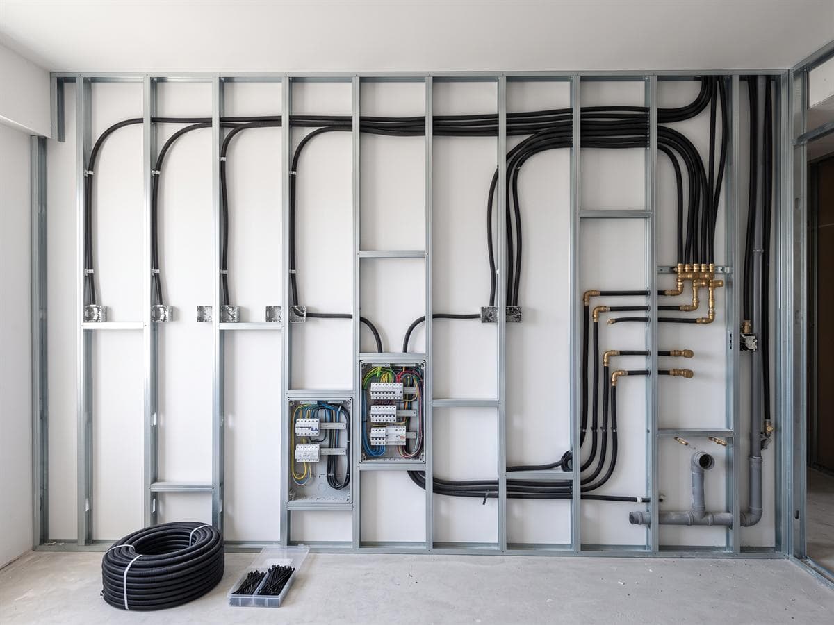 Instalación eléctrica y de fontanería realizada por AZL en una vivienda de Ferrol