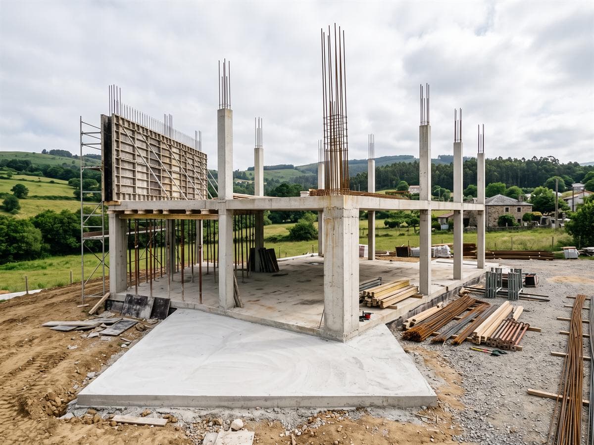Cimentación y estructura de una obra nueva de AZL en Ferrol